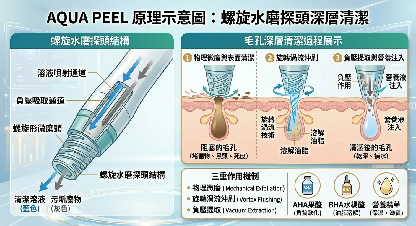Aqua Peel 原理 — 螺旋水磨探頭深層清潔毛孔 | Chill Relax HK 觀塘美容
