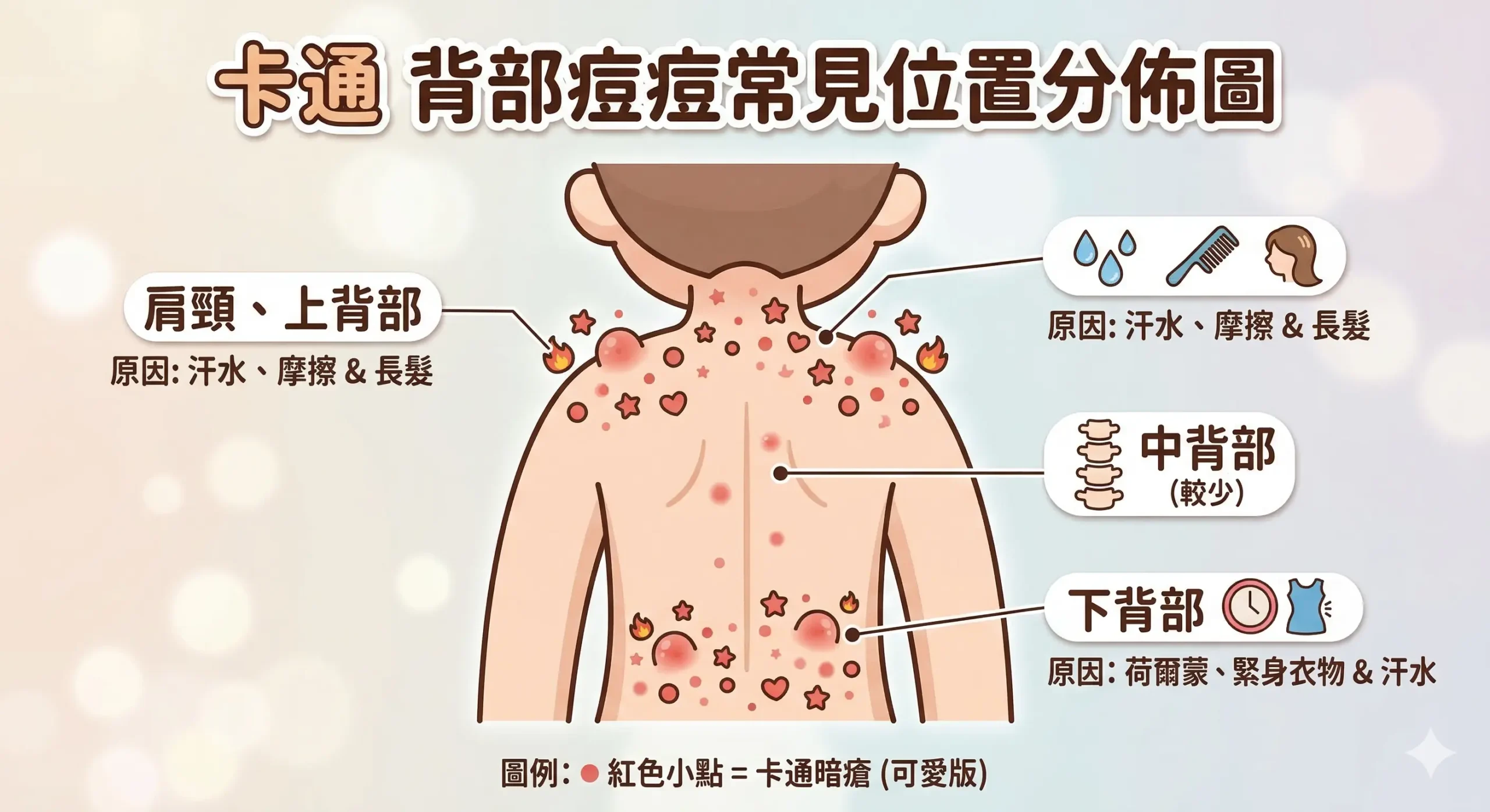 背部暗瘡成因 — 常見位置分佈同暗瘡類型圖解 | Chill Relax HK 觀塘美容