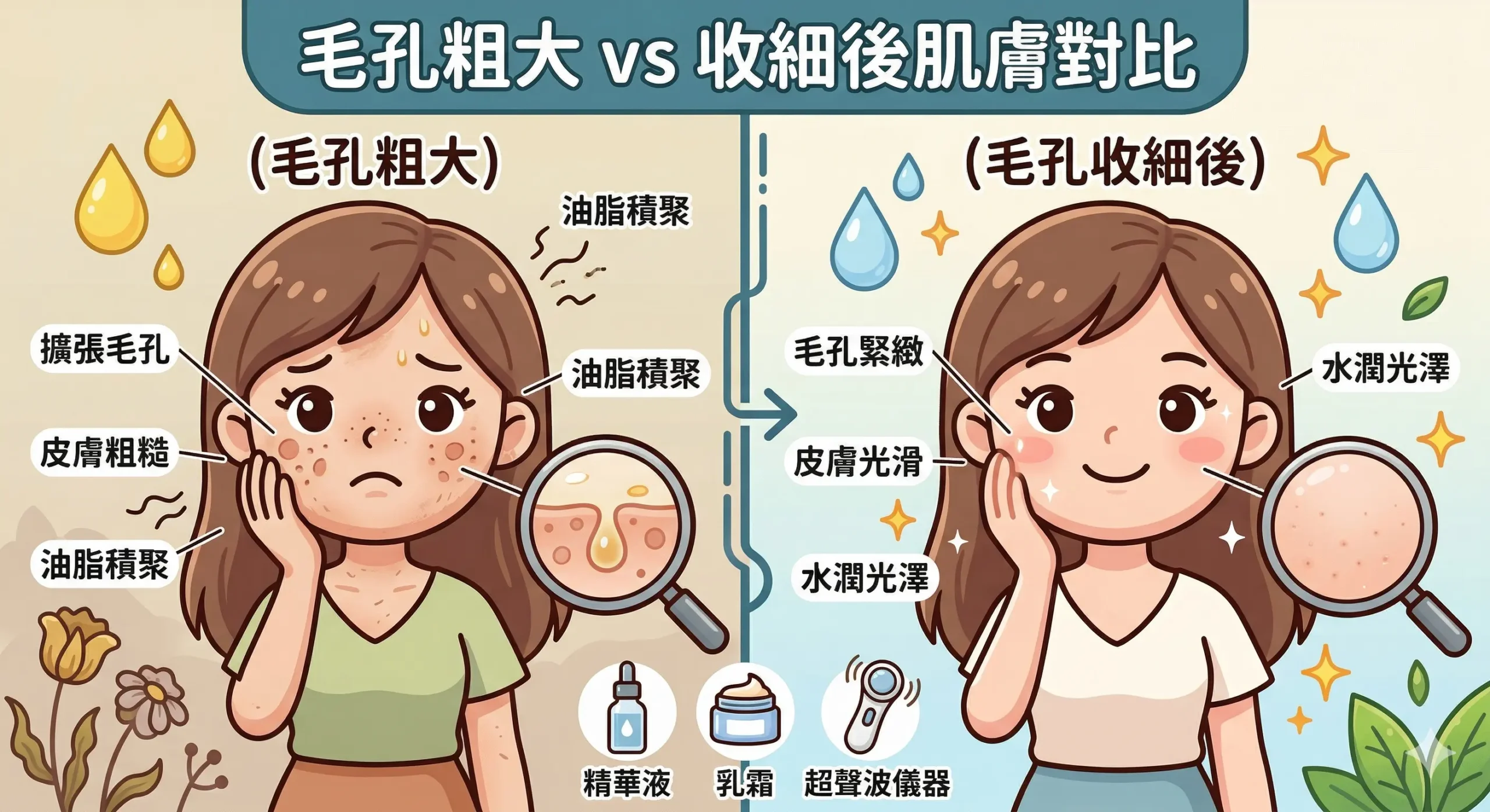 收毛孔效果對比 — 毛孔粗大改善前後 | Chill Relax HK 觀塘美容