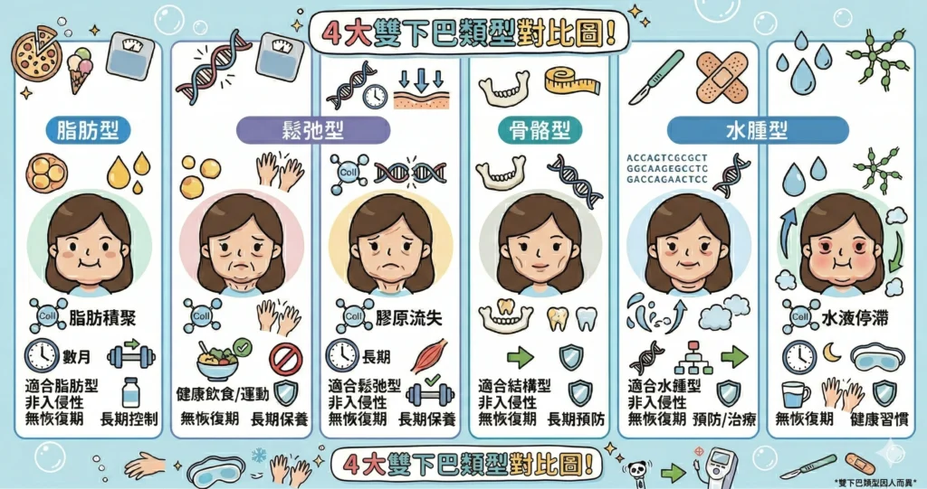 雙下巴類型 脂肪型 鬆弛型 骨骼型 水腫型 — Chill Relax HK 觀塘