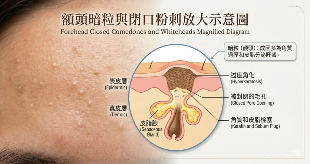 額頭暗粒閉口粉刺成因 — 觀塘去暗粒韓國囡囡肌療程 | Chill Relax HK 觀塘美容