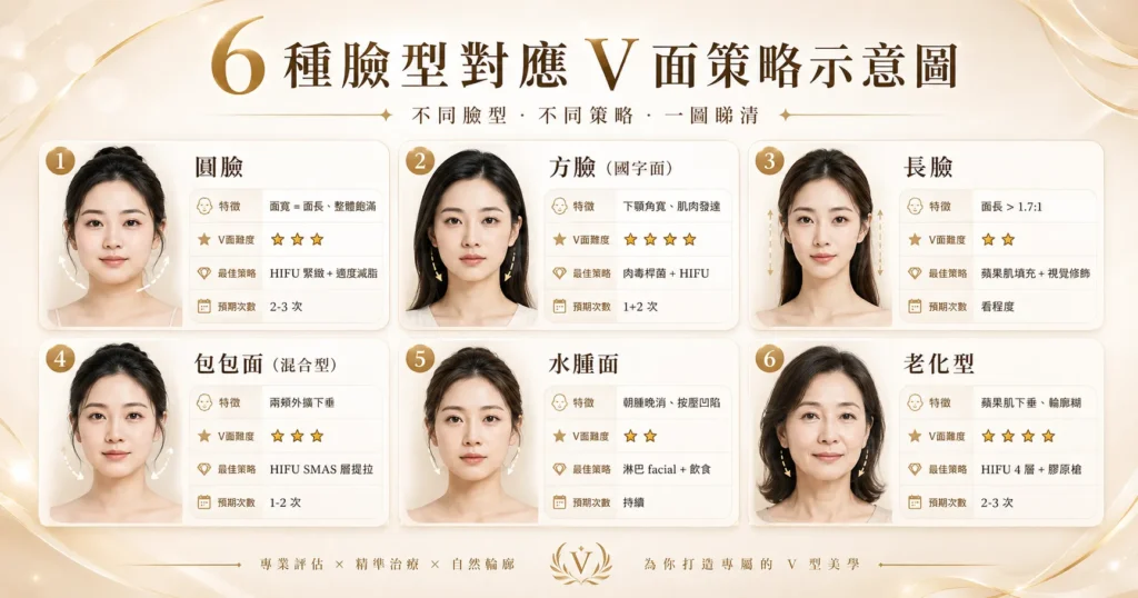 6 種臉型 V 面瘦面策略 — 圓臉方臉長臉對應療程|Chill Relax HK